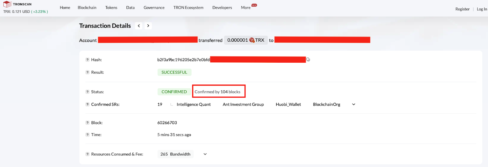 Transaction Details Tronscan Example